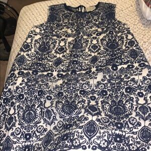 Sea by New York Chic Navy and White Floral Applique dress